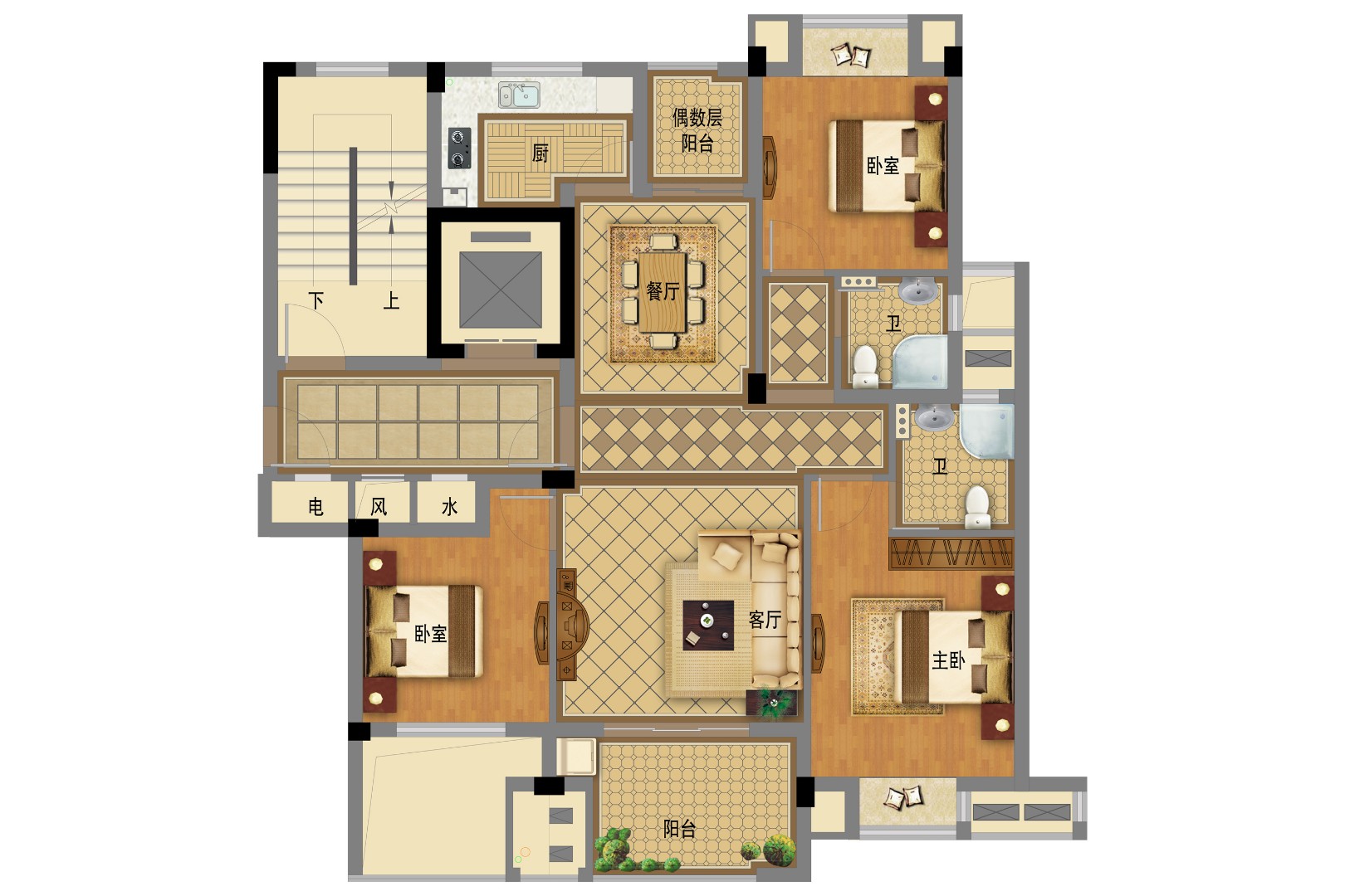 戶型-2 建筑面積：