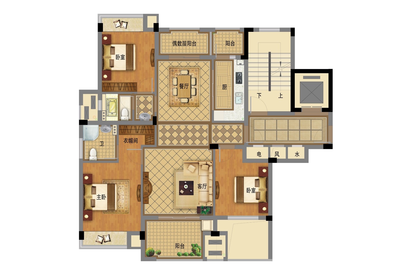 戶型-1 建筑面積：
