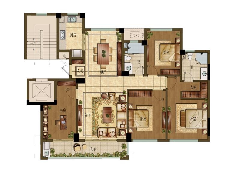 130方戶型 建筑面積:130㎡