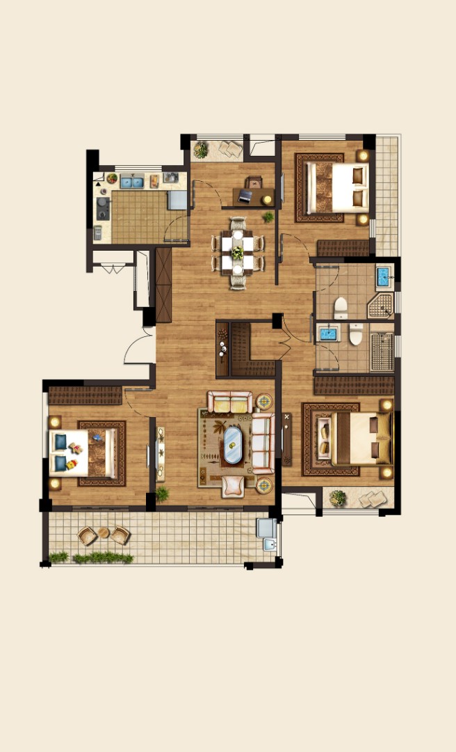 121方戶型 建筑面積:121㎡