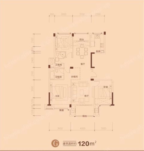G戶型 建筑面積:120㎡