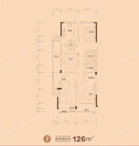 F戶型 建筑面積:126㎡