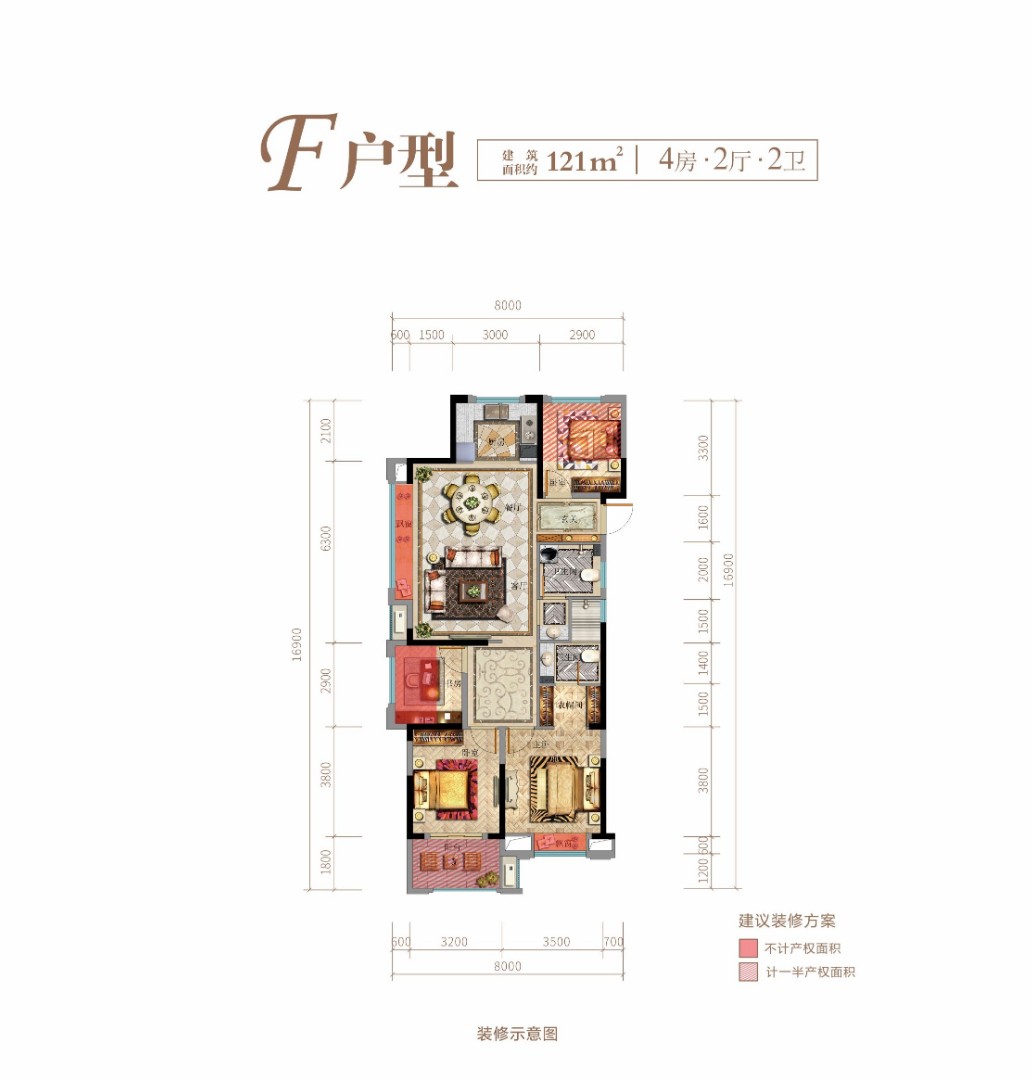 F戶型 建筑面積:121㎡