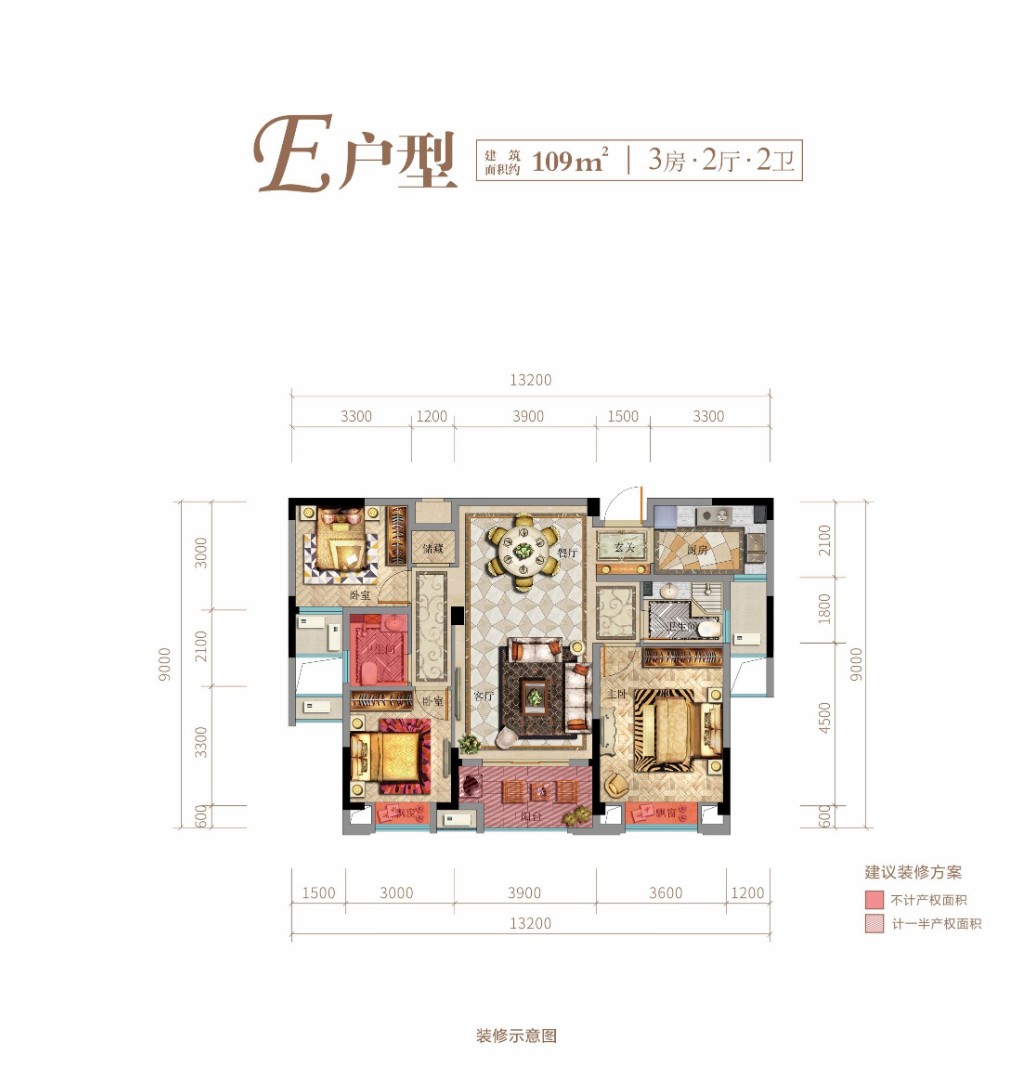 E戶型 建筑面積:109㎡