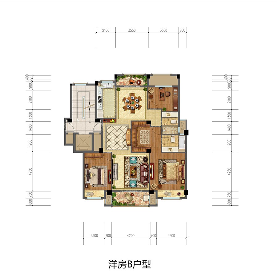 洋房C戶型 建筑面積：