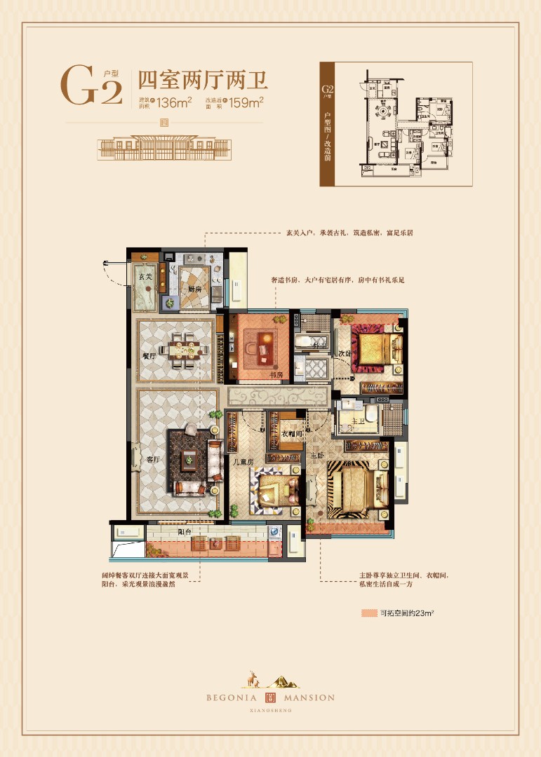 G2戶型 建筑面積:159㎡