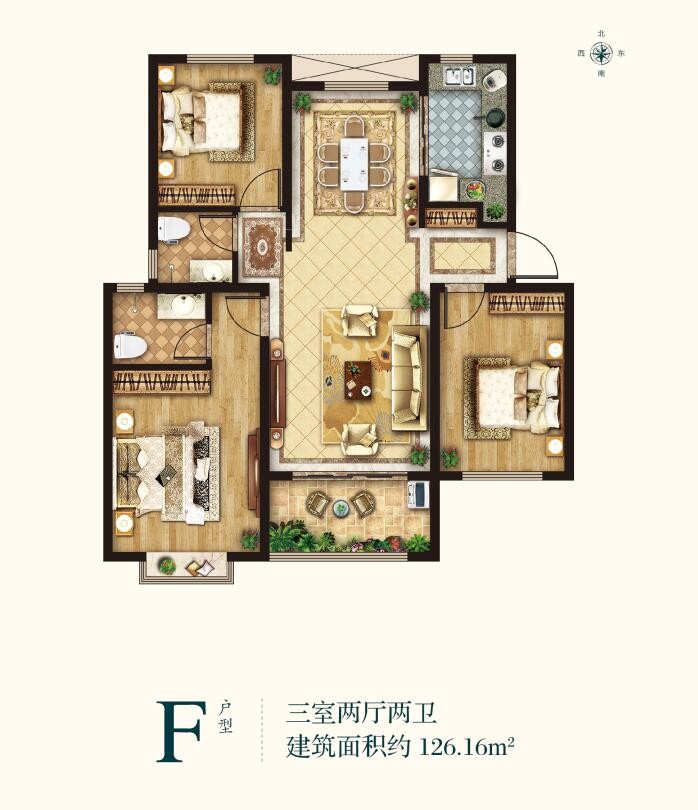 高層F戶型 建筑面積：126㎡